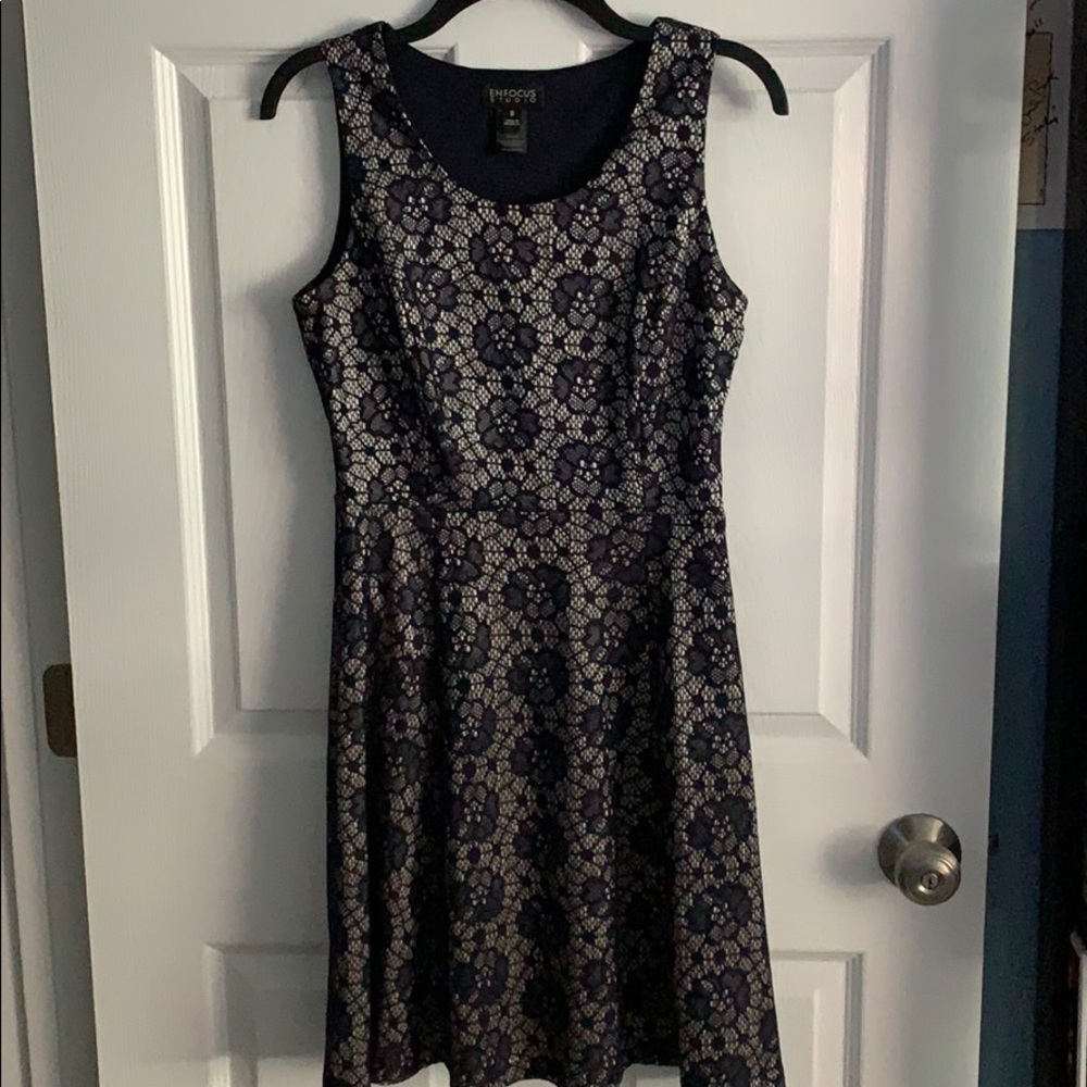 Navy blue with Nude under layer